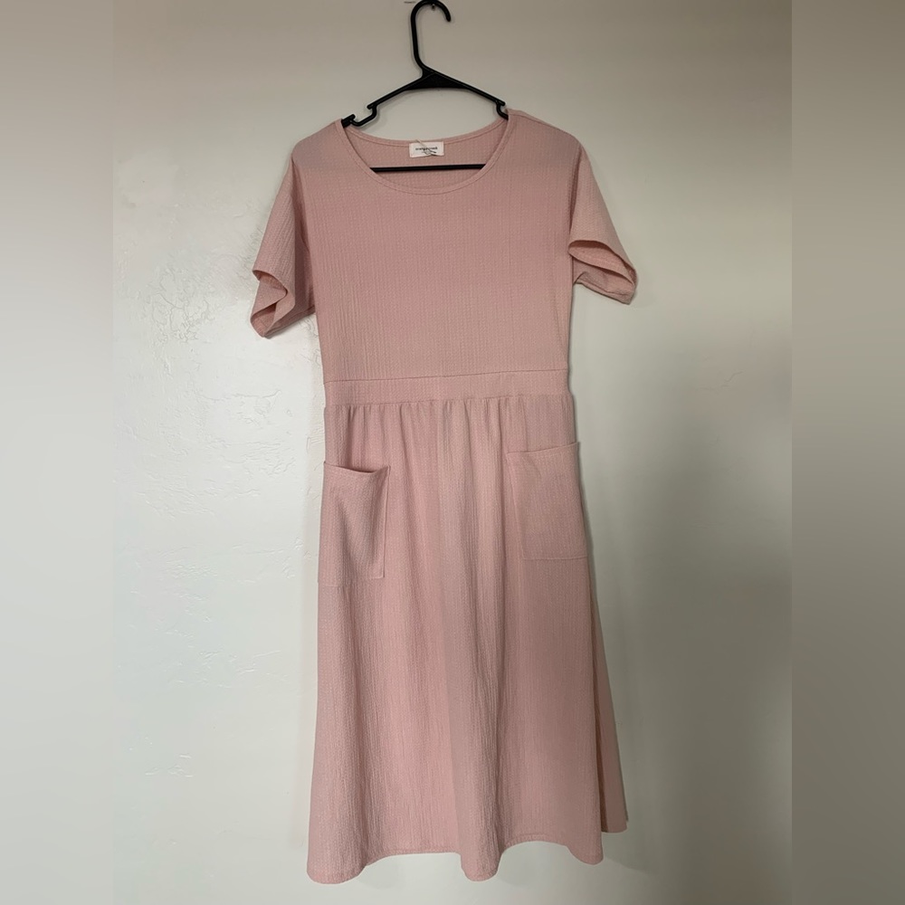NWT Orange Creek Long Midi Modest Light Pink Dress Size S Small Cottagecore